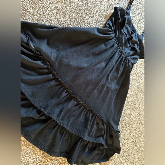 The Children’s Place Girls Fit & Flare Black Summer Ruffle Flounce Hi-Low Dress - Picture 9 of 16